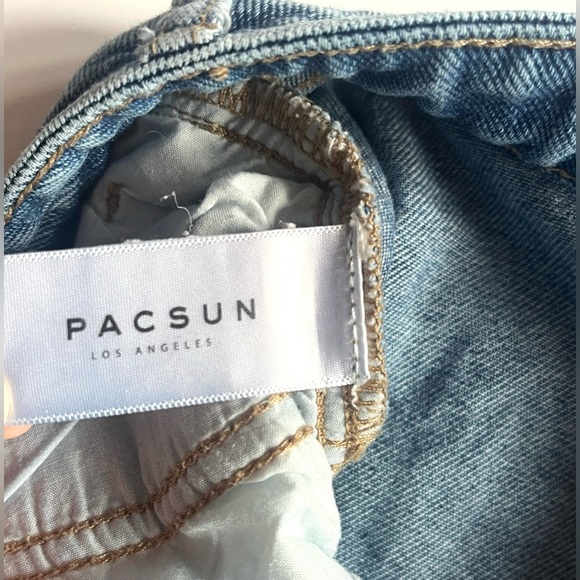 Pacsun Los Angeles Distressed Blue Mom Jeans Size 26 - Picture 11 of 13